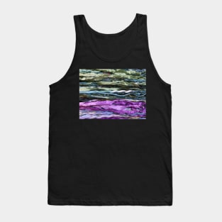 Silk strands and eclectic yarns, green blue teal purple pink lavender Tank Top